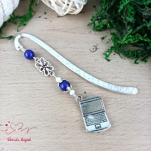 Sötétkék laptop könyvjelző � kézzel készült ajándék tanárnak, pedagógusnak - könyv & zene - könyvjelző - Meska.hu