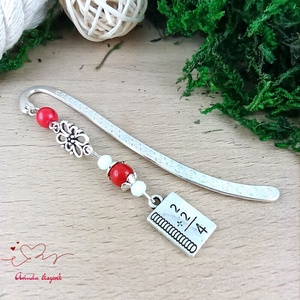 Piros matekképletes könyvjelző � matematika tanárnak pedagógusnapra, Könyv & Zene, Könyvjelző, Ékszerkészítés, Gyöngyfűzés, gyöngyhímzés, MESKA