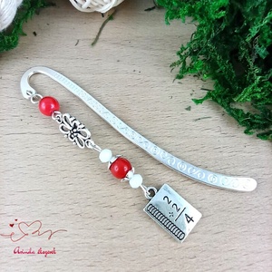 Piros matekképletes könyvjelző � matematika tanárnak pedagógusnapra - könyv & zene - könyvjelző - Meska.hu