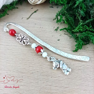 Piros maci könyvjelző � óvónőnek és dadusnak pedagógusnapra, Könyv & Zene, Könyvjelző, Ékszerkészítés, Gyöngyfűzés, gyöngyhímzés, MESKA