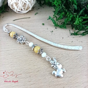 Sárga nyuszis könyvjelző � óvónéninek és dadusnak év végi köszönőajándék, Könyv & Zene, Könyvjelző, Ékszerkészítés, Gyöngyfűzés, gyöngyhímzés, MESKA