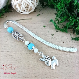 Világoskék nyuszis könyvjelző � óvónéninek és dadusnak év végi köszönőajándék, Könyv & Zene, Könyvjelző, Ékszerkészítés, Gyöngyfűzés, gyöngyhímzés, MESKA