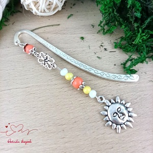 Napos könyvjelző � vidám, kézzel készült ajándék minden alkalomra vegyes sárga gyöngyökkel - könyv & zene - könyvjelző - Meska.hu