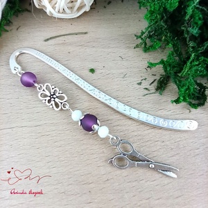 Lila ollós könyvjelző � kreatív ajándék kézimunkázóknak és alkotóknak - könyv & zene - könyvjelző - Meska.hu