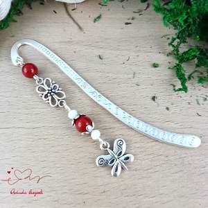 Piros pillangós könyvjelző pedagógusnak � évzáró ajándék, Könyv & Zene, Könyvjelző, Ékszerkészítés, Gyöngyfűzés, gyöngyhímzés, MESKA