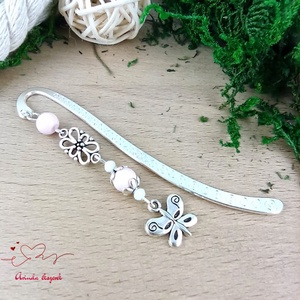 Rózsaszín pillangós könyvjelző pedagógusnak � évzáró ajándék - könyv & zene - könyvjelző - Meska.hu