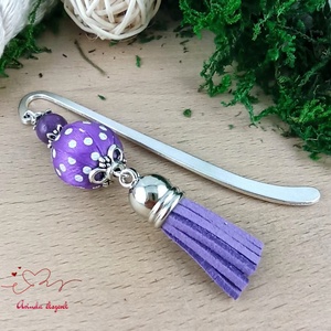 Lila vidám pöttyös bojtos könyvjelző � kedves ajándék pedagógusnak  - Meska.hu