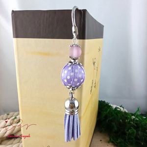 Levendula vidám pöttyös bojtos könyvjelző � kedves ajándék pedagógusnak  - könyv & zene - könyvjelző - Meska.hu