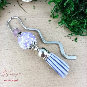 Levendula vidám pöttyös bojtos könyvjelző � kedves ajándék pedagógusnak  - könyv & zene - könyvjelző - Meska.hu