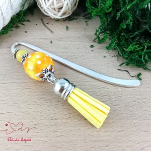 Sárga vidám pöttyös bojtos könyvjelző � kedves ajándék pedagógusnak  - Meska.hu