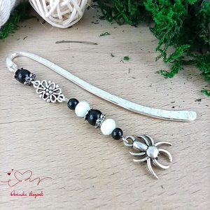 Pókos könyvjelző � fekete-fehér, különleges hangulatú - könyv & zene - könyvjelző - Meska.hu