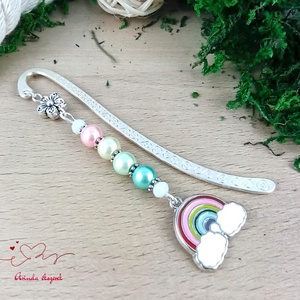 Szivárványos könyvjelző felhőkkel � vidám, színes ajándék - Meska.hu