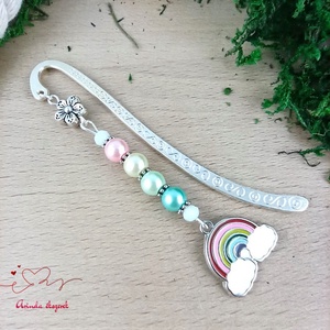 Szivárványos könyvjelző felhőkkel � vidám, színes ajándék - könyv & zene - könyvjelző - Meska.hu