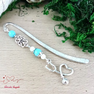 Sztetoszkóp charm könyvjelző � kék gyöngyökkel, egészségügyi dolgozóknak - Meska.hu