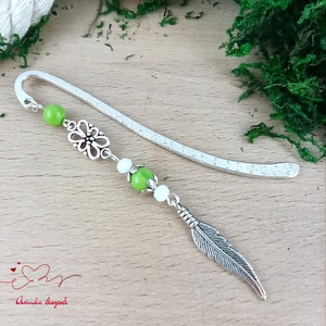 Toll charm könyvjelző � zöld gyöngyökkel, pedagógusnapi ajándék - könyv & zene - könyvjelző - Meska.hu