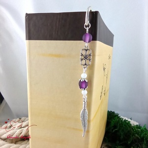 Toll charm könyvjelző � lila gyöngyökkel, pedagógusnapi ajándék - könyv & zene - könyvjelző - Meska.hu