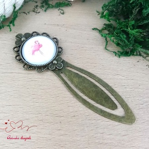 Flamingó mintás üveglencsés könyvjelző � vidám, nőies ajándék olvasóknak - könyv & zene - könyvjelző - Meska.hu