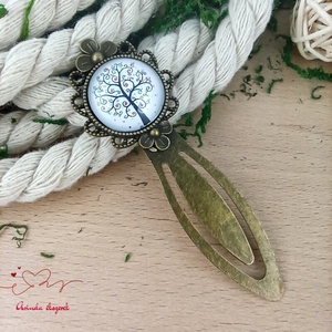Életfa üveglencsés könyvjelző � bronz színű, kézzel készült, Könyv & Zene, Könyvjelző, Ékszerkészítés, Gyöngyfűzés, gyöngyhímzés, MESKA