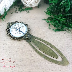 Életfa üveglencsés könyvjelző � bronz színű, kézzel készült - könyv & zene - könyvjelző - Meska.hu