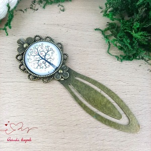 Életfa üveglencsés könyvjelző � bronz színű, kézzel készült - könyv & zene - könyvjelző - Meska.hu