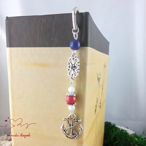 Horgony medálos könyvjelző � tengeri hangulatú, kézzel készült - könyv & zene - könyvjelző - Meska.hu