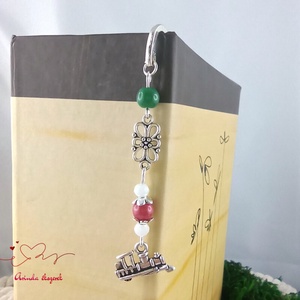 Gőzmozdony medálos könyvjelző � vonatos, kézzel készült ajándék - könyv & zene - könyvjelző - Meska.hu