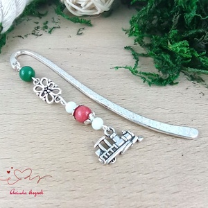 Gőzmozdony medálos könyvjelző � vonatos, kézzel készült ajándék - Meska.hu