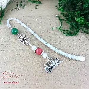 Gőzmozdony medálos könyvjelző � vonatos, kézzel készült ajándék - könyv & zene - könyvjelző - Meska.hu