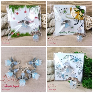 Karácsonyi angyalka � 5 db apró angyal � kék - karácsony - karácsonyi ajándékozás - karácsonyi képeslap, üdvözlőlap, ajándékkísérő - Meska.hu
