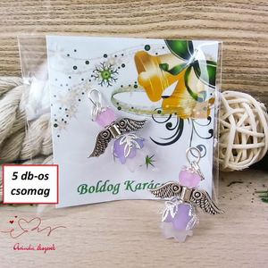 Karácsonyi angyalka � 5 db apró angyal � lila - Meska.hu