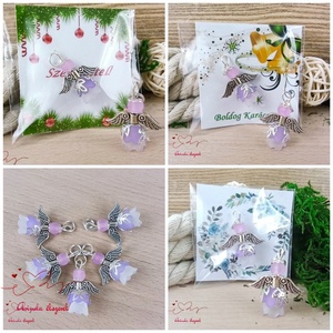 Karácsonyi angyalka � 5 db apró angyal � lila - karácsony - karácsonyi ajándékozás - karácsonyi képeslap, üdvözlőlap, ajándékkísérő - Meska.hu