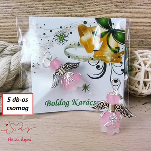 Karácsonyi angyalka � 5 db apró angyal � rózsaszín - Meska.hu