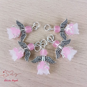 Karácsonyi angyalka � 5 db apró angyal � rózsaszín - karácsony - karácsonyi ajándékozás - karácsonyi képeslap, üdvözlőlap, ajándékkísérő - Meska.hu