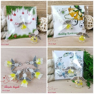 Karácsonyi angyalka � 5 db apró angyal � sárga - karácsony - karácsonyi ajándékozás - karácsonyi képeslap, üdvözlőlap, ajándékkísérő - Meska.hu