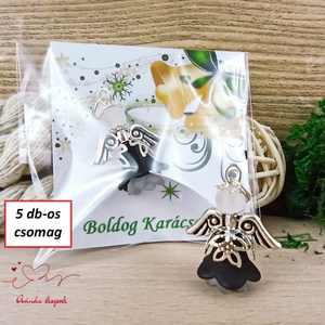 Karácsonyi angyalka � 5 db apró angyal � fekete-fehér - Meska.hu