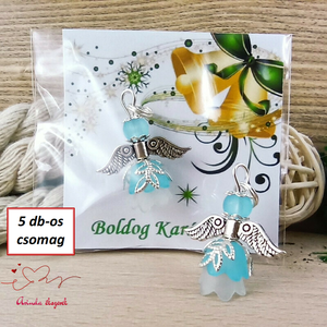 Karácsonyi angyalka � 5 db apró angyal � világoskék - Meska.hu