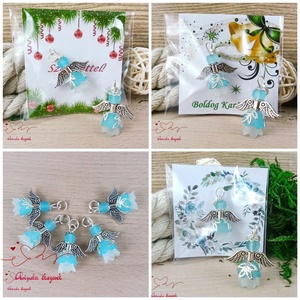 Karácsonyi angyalka � 5 db apró angyal � világoskék - karácsony - karácsonyi ajándékozás - karácsonyi képeslap, üdvözlőlap, ajándékkísérő - Meska.hu
