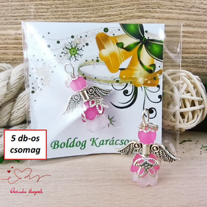 Karácsonyi angyalka � 5 db apró angyal � pink - Meska.hu