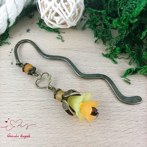 Sárga virágos könyvjelző - könyv & zene - könyvjelző - Meska.hu