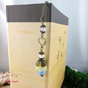 Sárga-kék virágos könyvjelző - könyv & zene - könyvjelző - Meska.hu