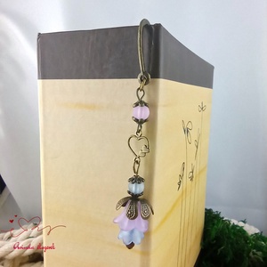 Lila-kék virágos könyvjelző - könyv & zene - könyvjelző - Meska.hu