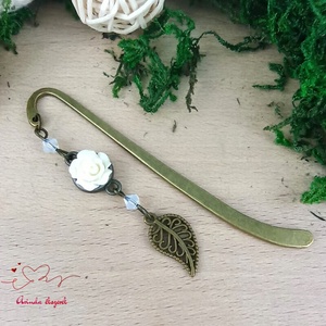 Rózsaszín rózsás könyvjelző - Anyák napi apró figyelmesség #32 - Meska.hu