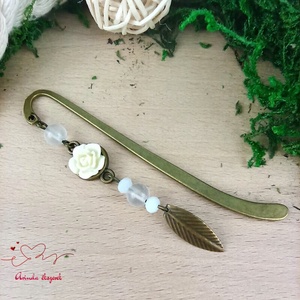 Rózsaszín rózsás könyvjelző - Anyák napi apró figyelmesség #30 - Meska.hu