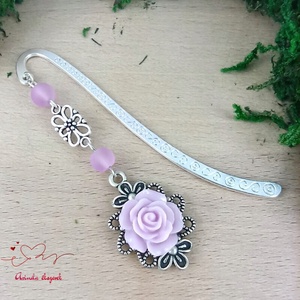 Rózsaszín rózsás könyvjelző - Anyák napi apró figyelmesség #56 - Meska.hu