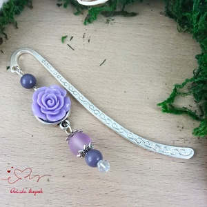 Rózsaszín rózsás könyvjelző - Anyák napi apró figyelmesség #57 - Meska.hu