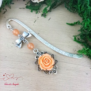 Barack rózsás könyvjelző - Anyák napi apró figyelmesség #45 - Meska.hu