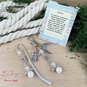 Roppantott aurakvarc angyal könyvjelző és kulcstartó szett � ásvány ajándék - könyv & zene - könyvjelző - Meska.hu