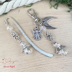 Aurakvarc angyal könyvjelző és kulcstartó szett � ásvány ajándék - könyv & zene - könyvjelző - Meska.hu