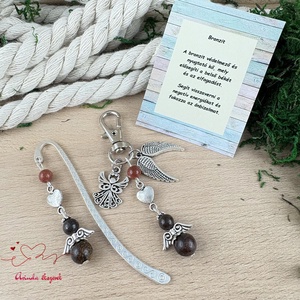 Bronzit angyal könyvjelző és kulcstartó szett � ásvány ajándék - könyv & zene - könyvjelző - Meska.hu