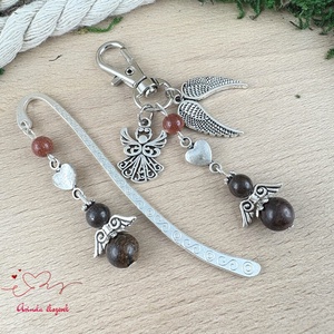 Bronzit angyal könyvjelző és kulcstartó szett � ásvány ajándék - Meska.hu